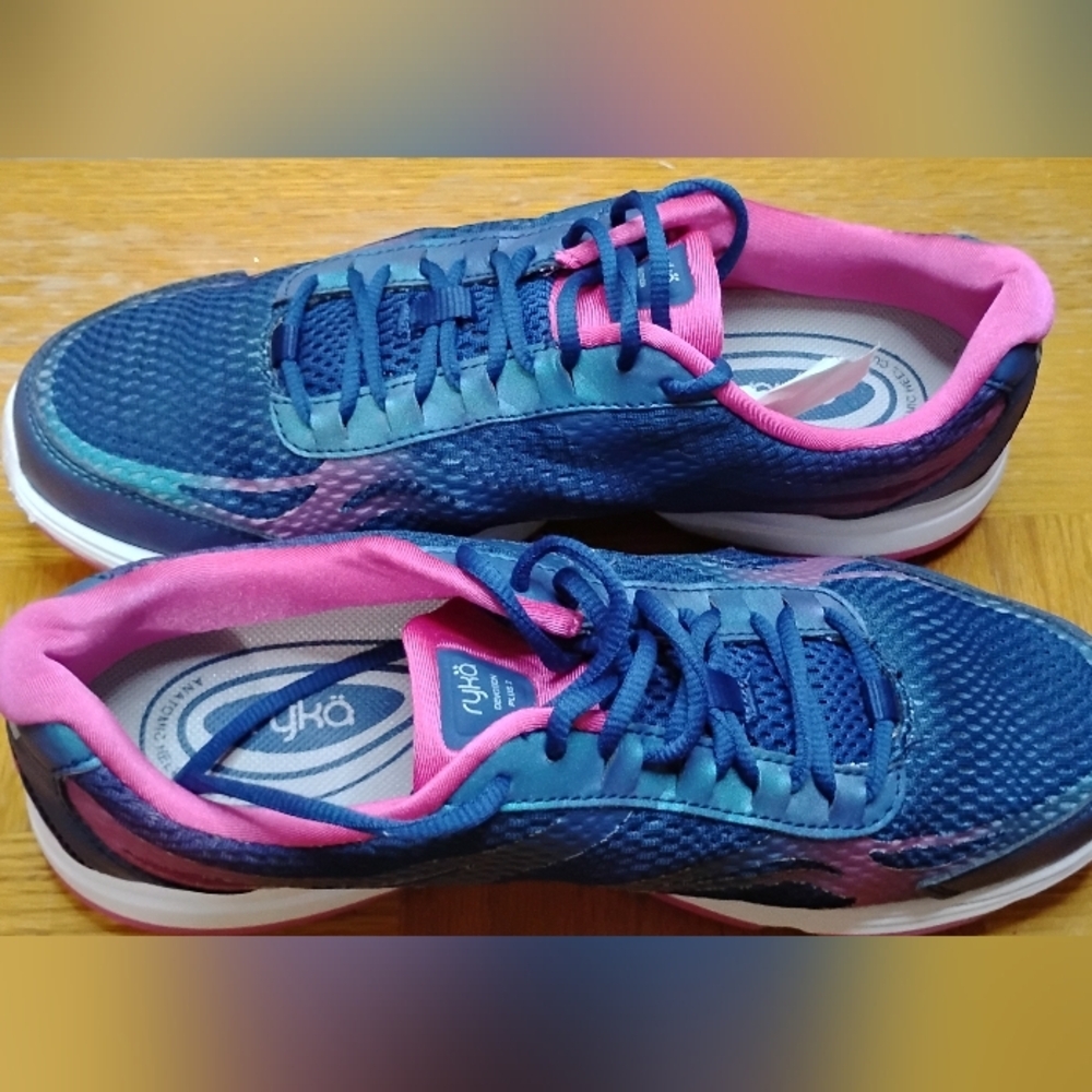 Ryka Womens 9.5 Devotion Plus 2 Walking Sneakers Blue Pink Comfort Athletic Shoe - Picture 10 of 16